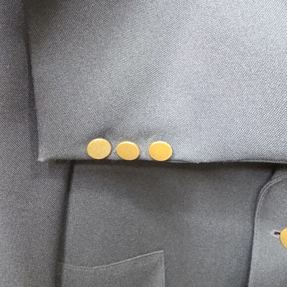 Levi’s Action Suit Blazer Mens 42S Navy Blue Two Button Vintage Sport Coat USA - Picture 3 of 9